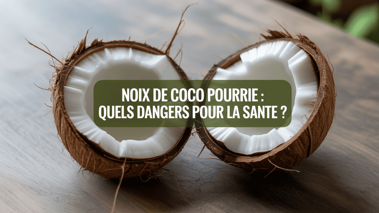 Noix de coco pourrie danger sur la santé visible intérieurement