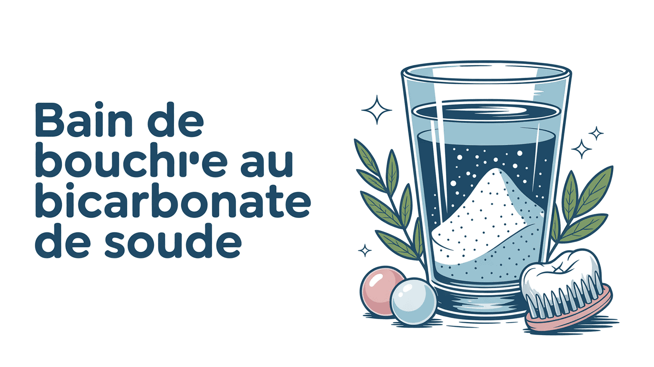 verre eau poudre blanche bain de bouche bicarbonate