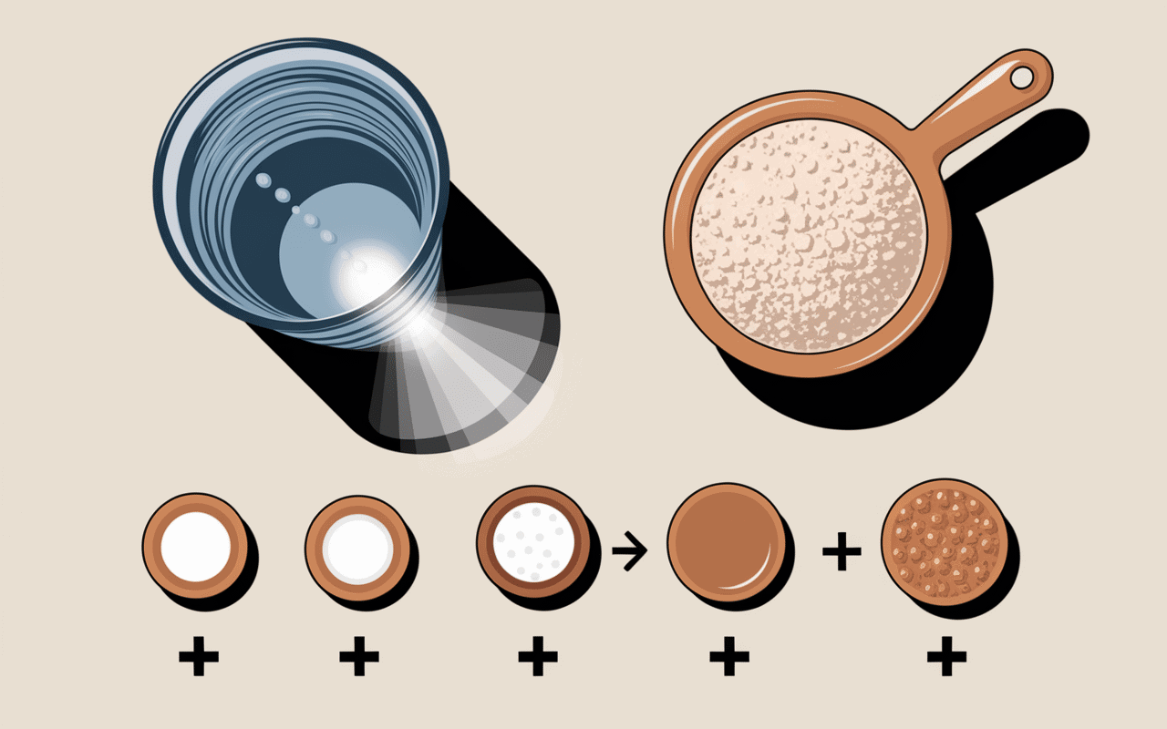 préparer bain de bouche bicarbonate verre eau cuillère étapes