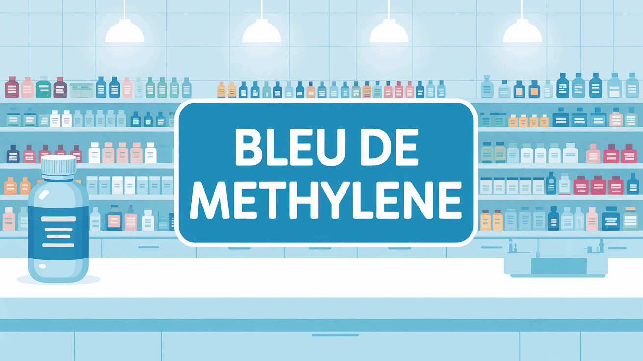 illustration pharmacie moderne bleu de méthylène pharmacie