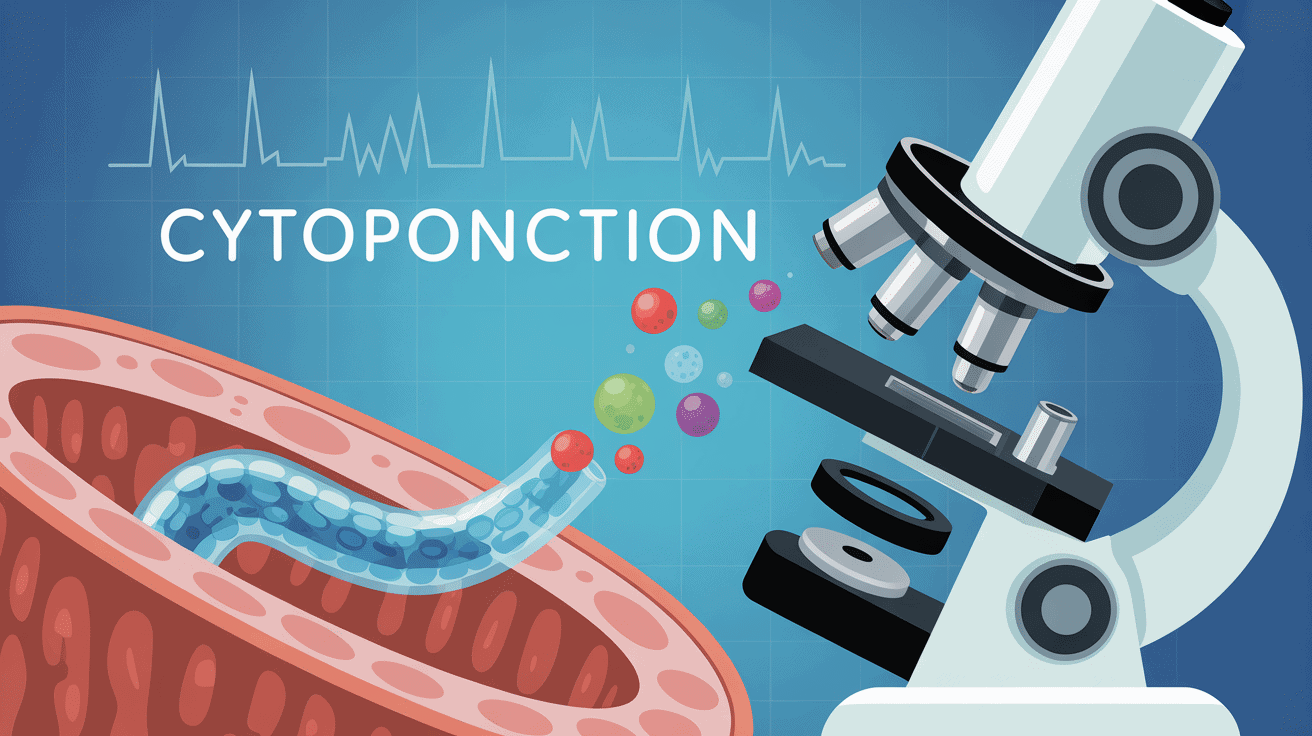 illustration cytoponction seringue cellules microscope