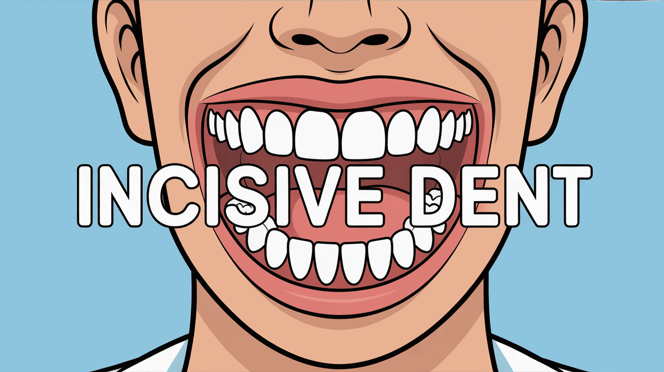 Illustration incisive dent alignées bouche ouverte