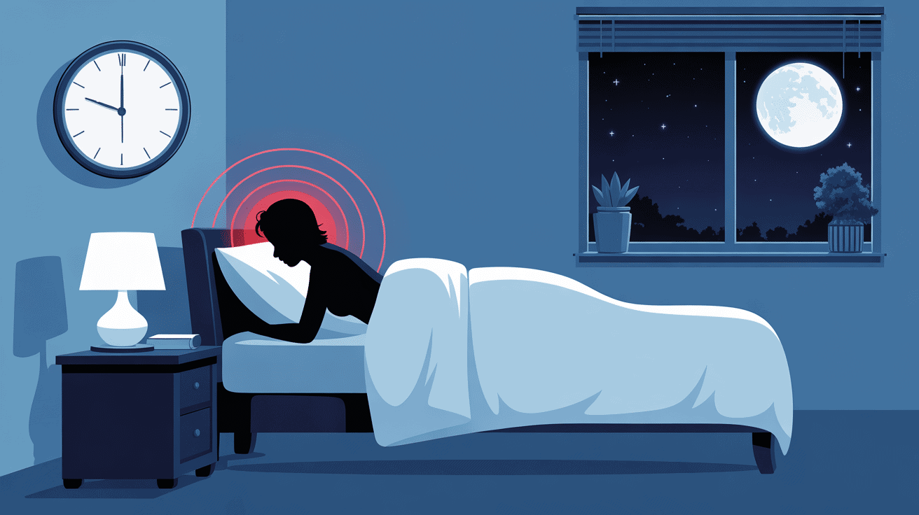 Illustration mal de dent impossible de dormir au lit nuit