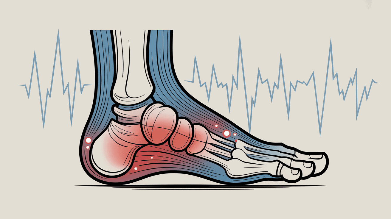 schema anatomique mal sous le pied en marchant
