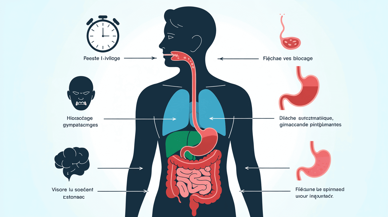 Signe diagnostic remède de grand-mère constipation bouchon silhouette intestin bloqué