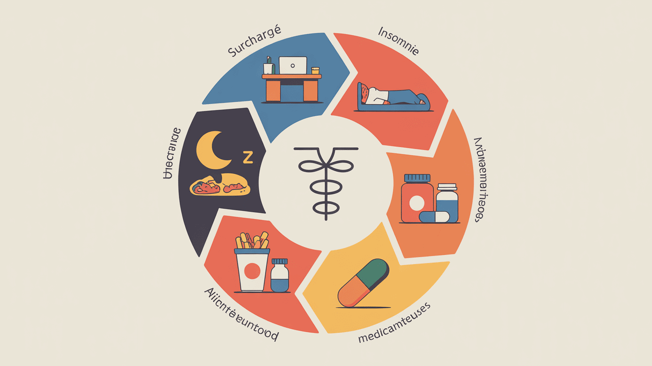 Facteurs causes taux de cortisol eleve schema