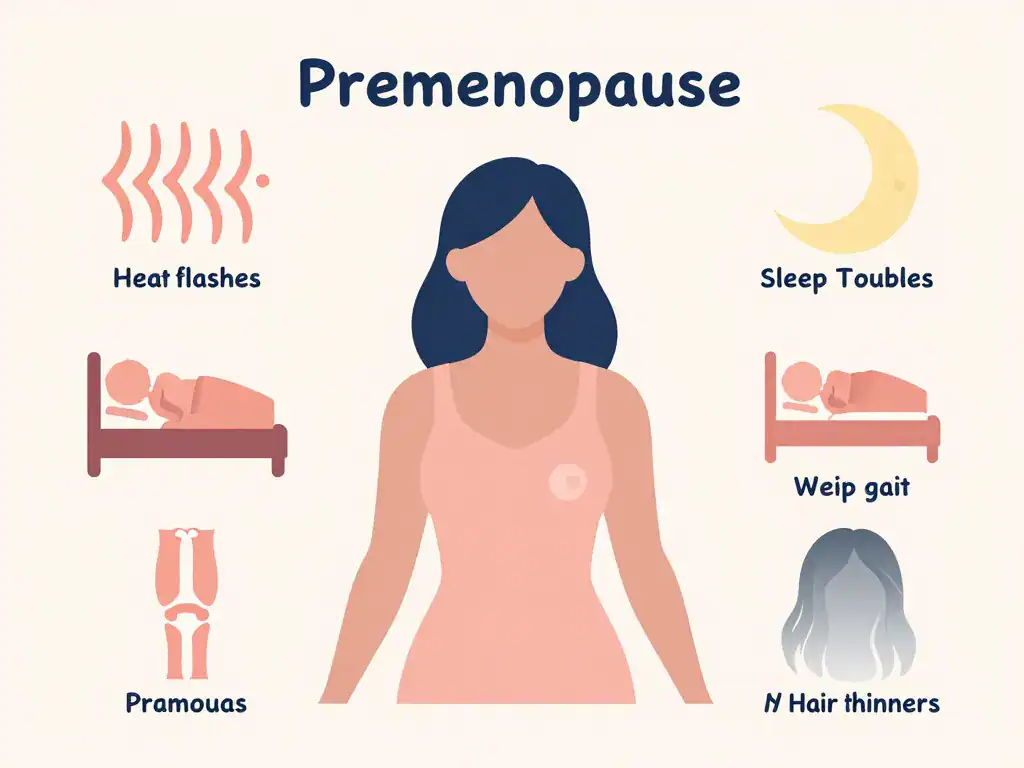 Diagramme des symptômes physiques 35 symptôme préménopause