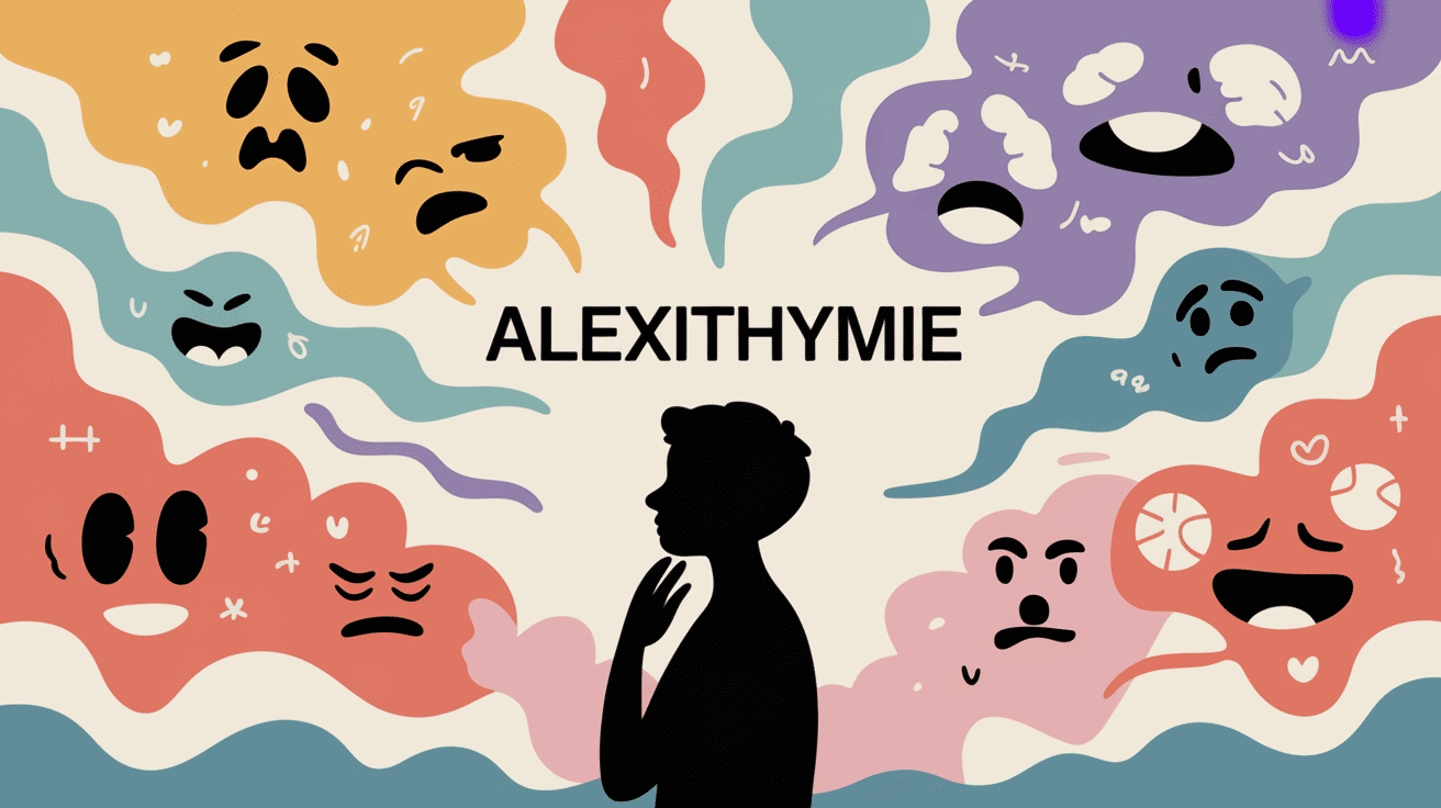 illustration alexithymie silhouette humaine émotions floues