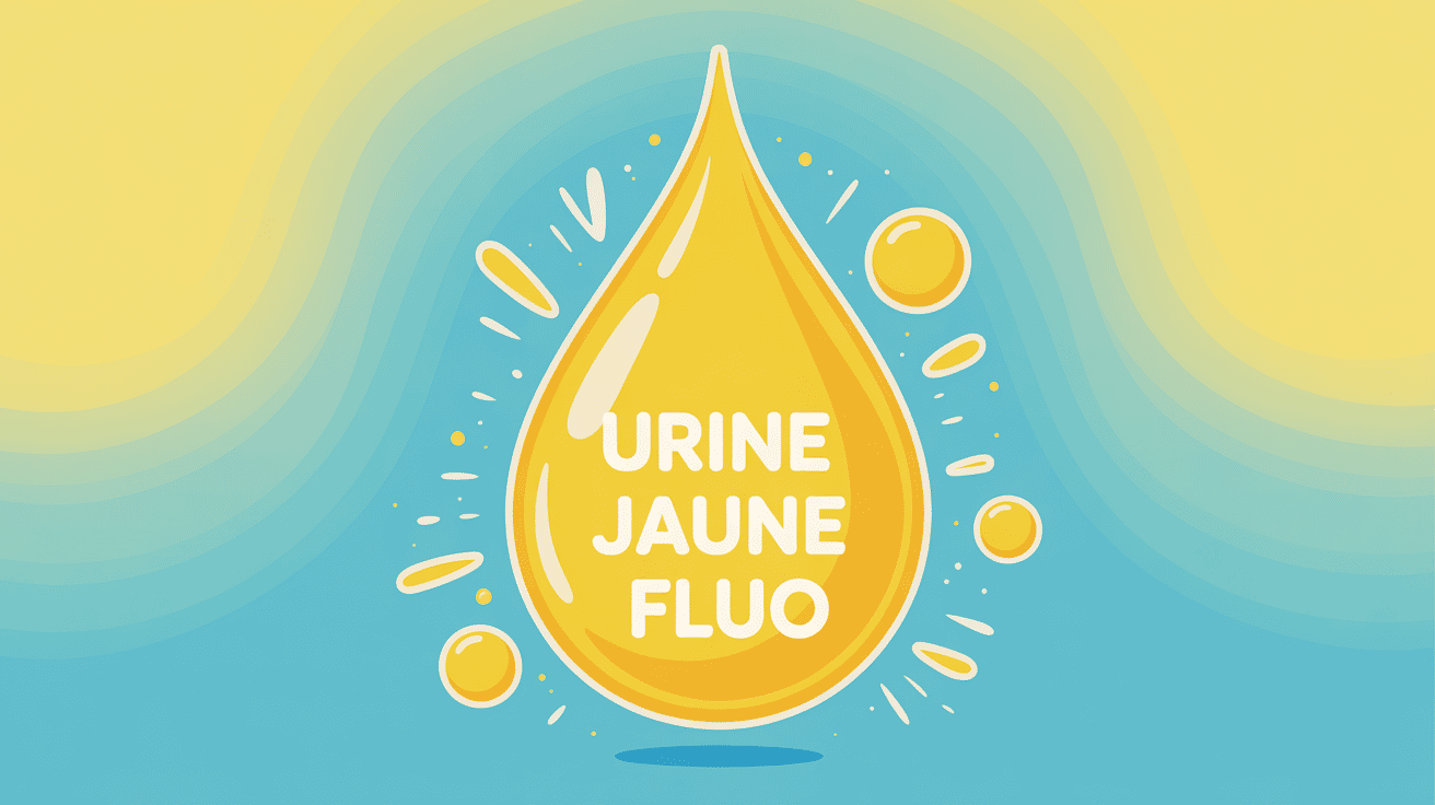 illustration urine jaune fluo goutte santé et hydratation
