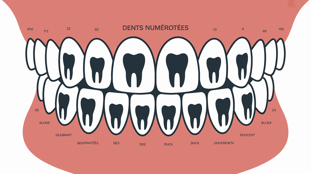 schéma dentaire dents numérotées quadrants titre