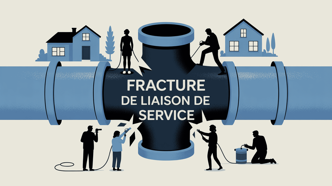 illustration fracture liaison service maison tuyau eau gaz