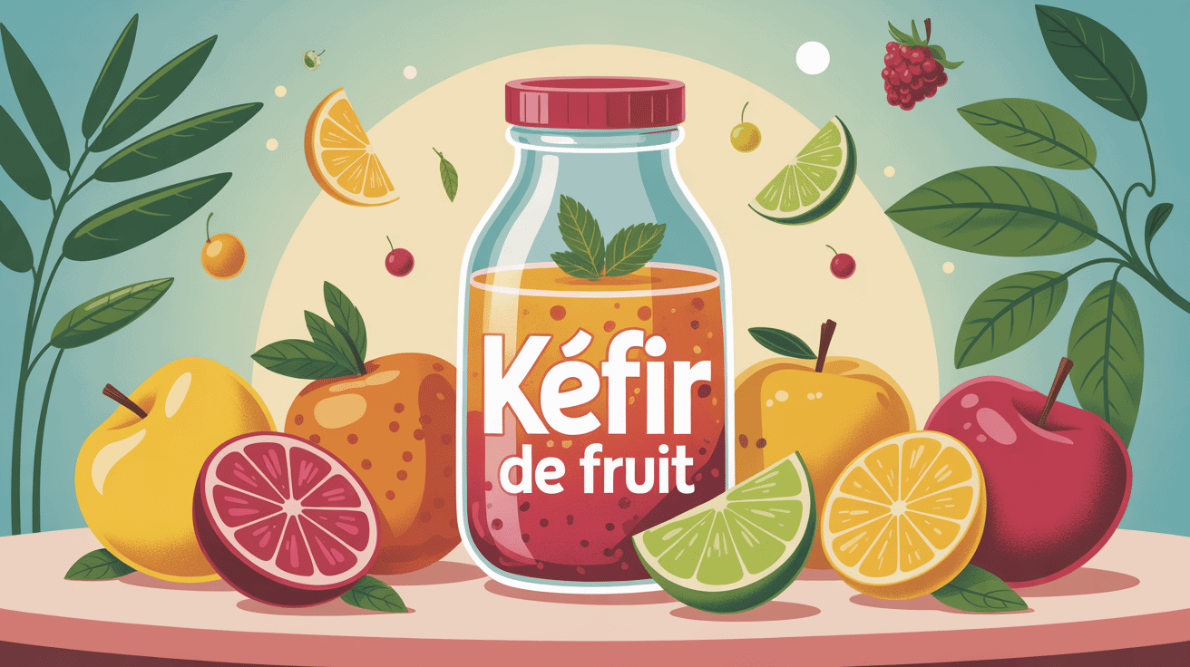 Illustration kéfir de fruit danger santé bien-être