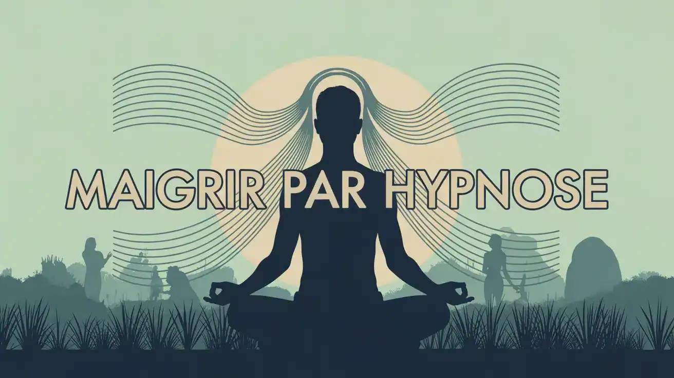 Illustration vectorielle maigrir par hypnose méditation et ondes apaisantes