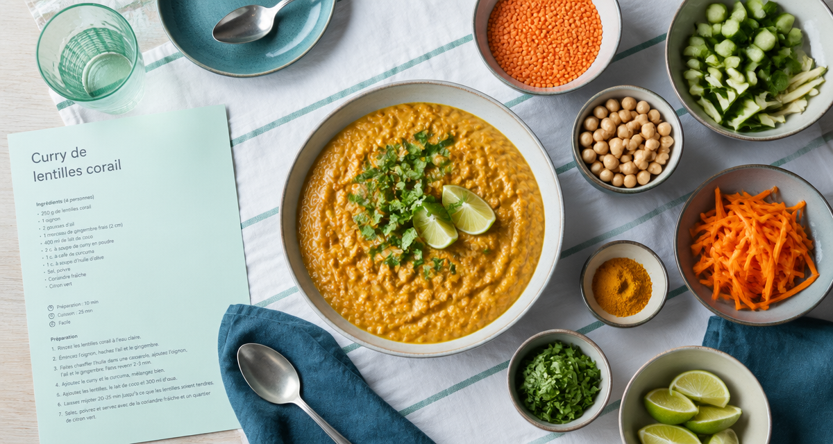 aliment bon pour la santé curry de lentilles corail