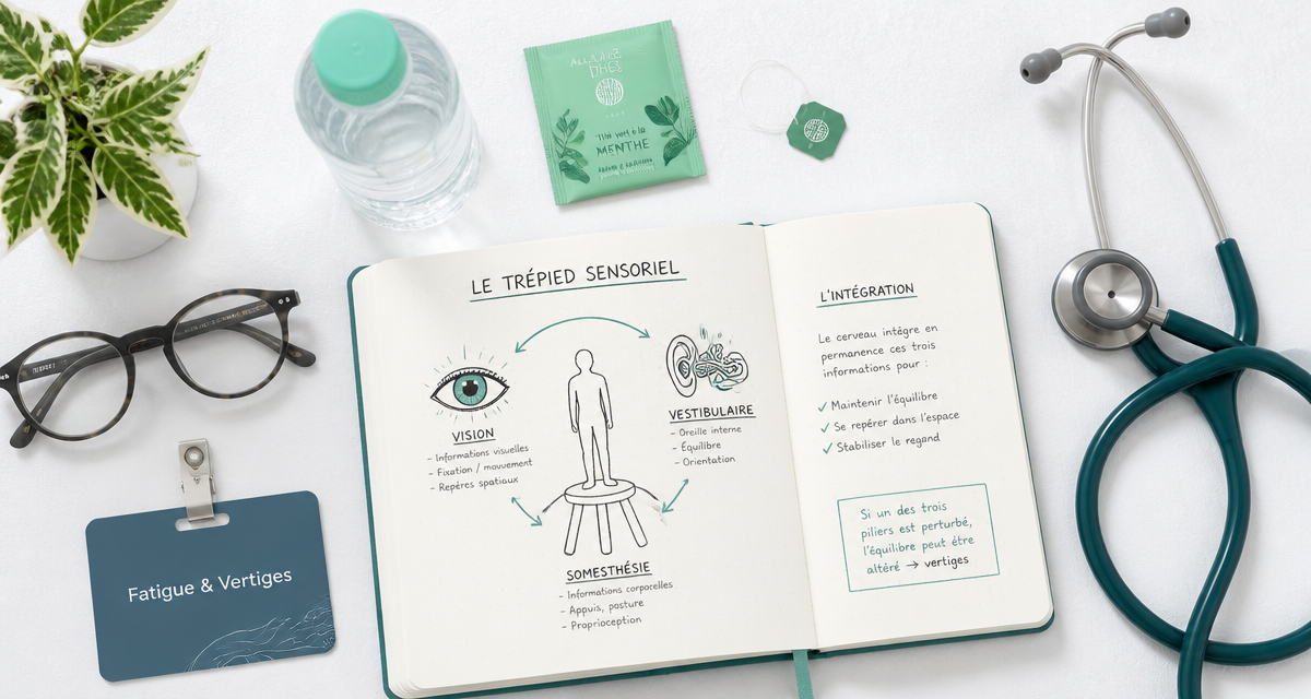fatigue vertige carnet médical schéma sensoriel