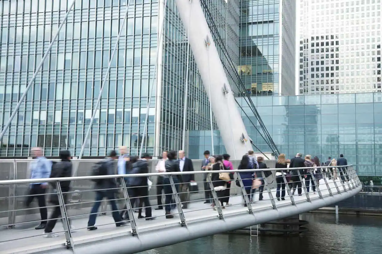 Anxiety on Canary Wharf bridge