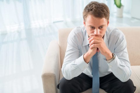 CBT Canary Wharf Depressed and worried man