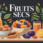 bienfaits des fruits secs diverses variétés sur table lumineuse