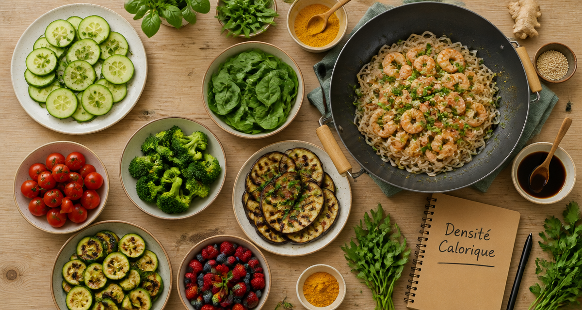 assiettes d'aliments faibles en calories sur table
