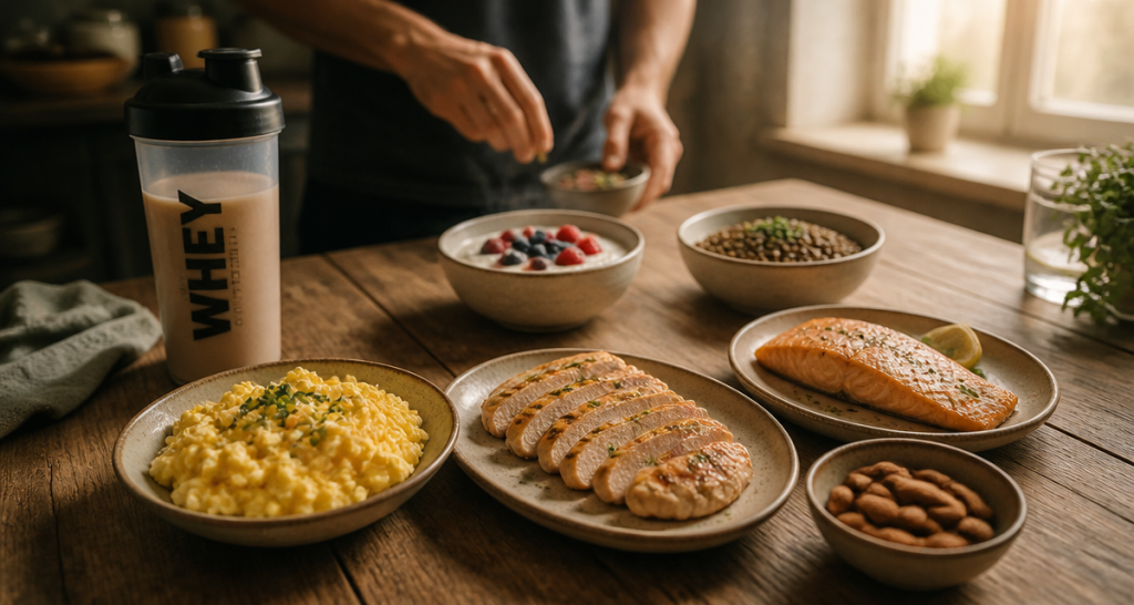 comment manger 150 g de protéine par jour assiette variée
