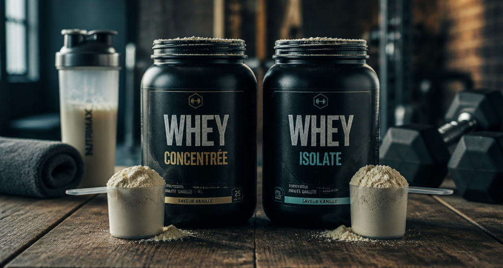difference whey et isolate sur table de sport