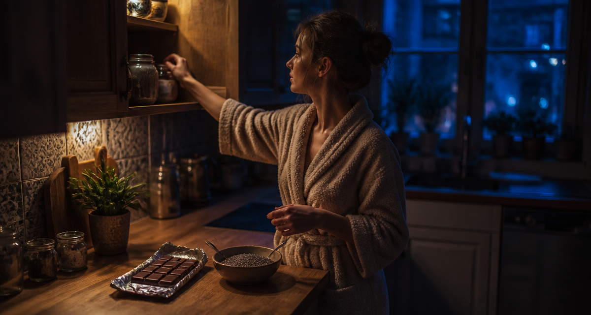 envie de sucre le soir femme hésite entre chocolat et graines
