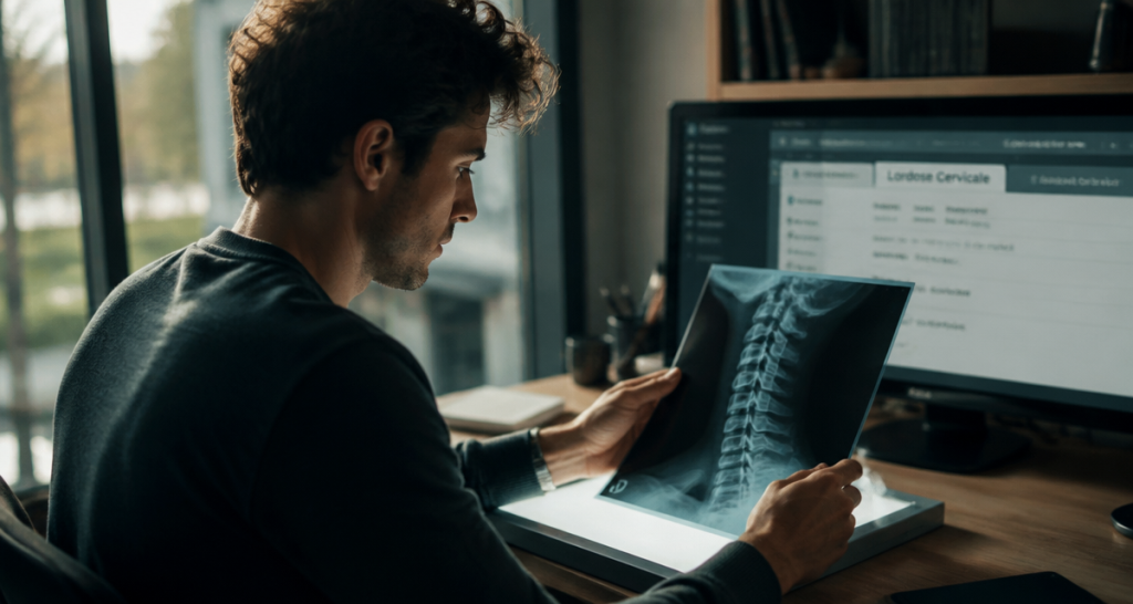 Radiographie lordose cervicale sur bureau