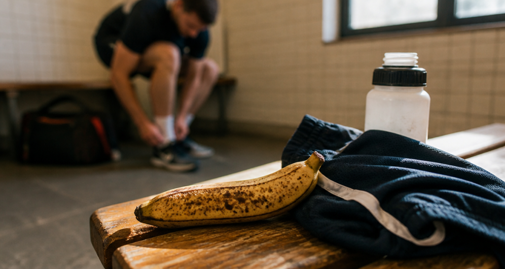 manger une banane avant le sport vestiaire