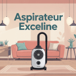 exceline aspirateur mis en avant dans un intérieur lumineux