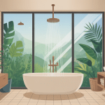 Illustration fenetre douche moderne lumineuse design