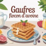gaufres flocon d'avoine dorées avec ingrédients naturels