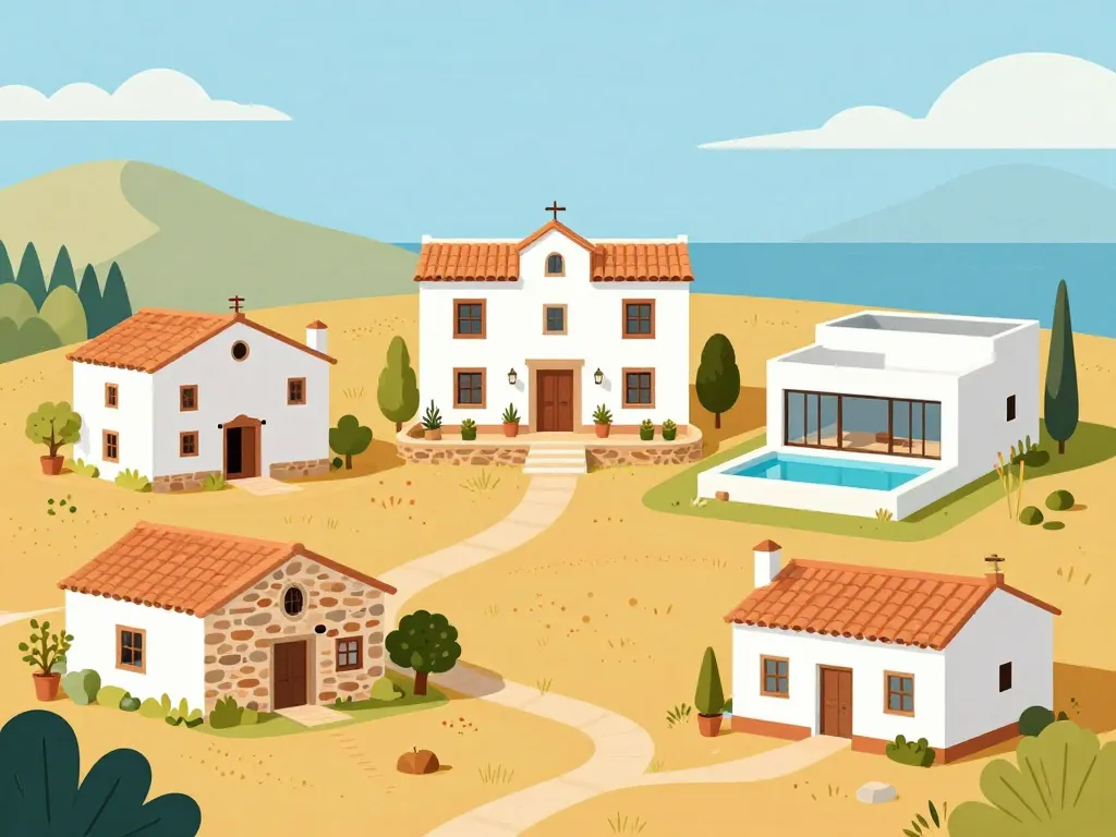 Vue maisons espagnoles styles et régions architecture