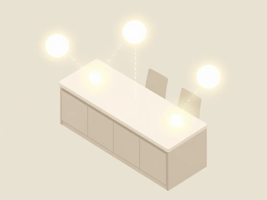 schéma optimisation spot cuisine plan de travail