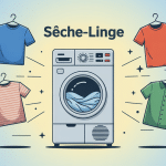 Illustration vetement seche linge avec plusieurs types de tissus