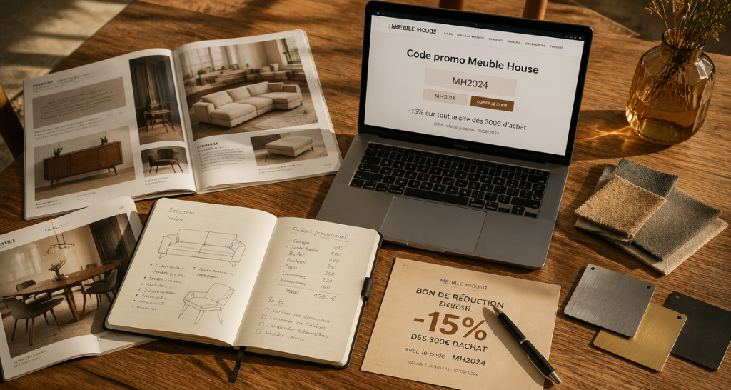 code promo meuble house sur table bois