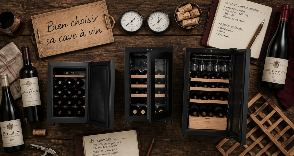 Cave a vin comment choisir, modèles miniatures et accessoires sur table rustique