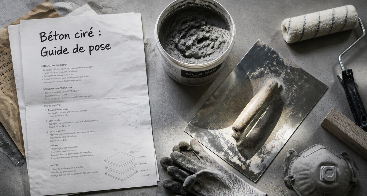 comment faire un beton cire outils sur plan de travail