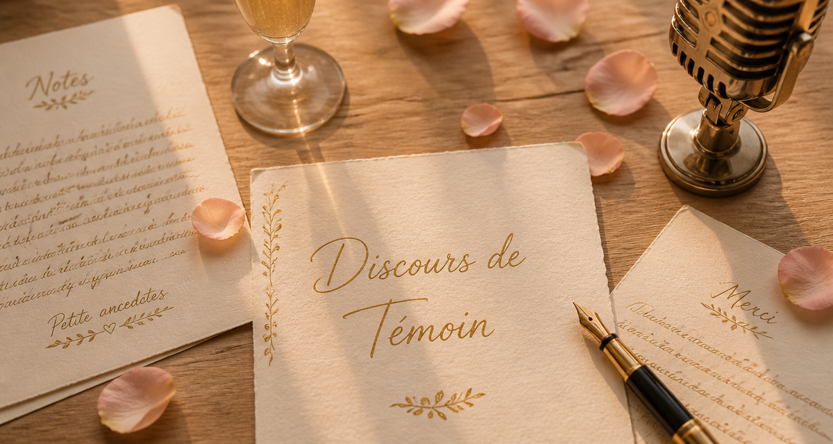 discours témoin mariage cartes manuscrites