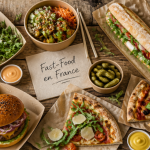 Table de fast food connus en France avec burgers et pizzas