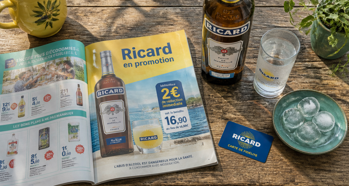 ricard en promotion cette semaine sur table en bois