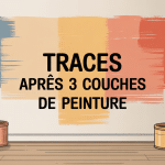 Illustration 3 couches de peinture et toujours des traces sur un mur