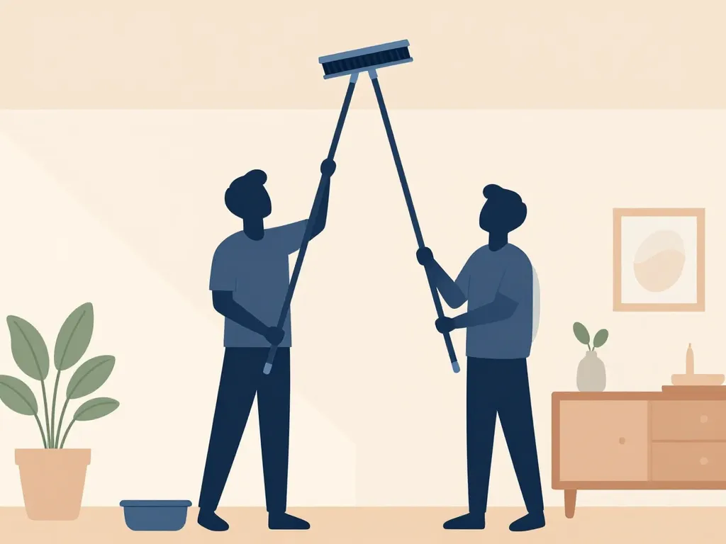 Utilisation sécurisée du balai telescopique plafond sans fatigue