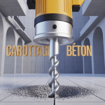 carottage beton en action sur dalle bâtiment