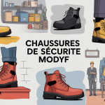 Illustration de chaussures de sécurité Modyf pour chantier, entrepôt et bureau