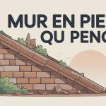 illustration vectorielle mur en pierre qui penche consolidation