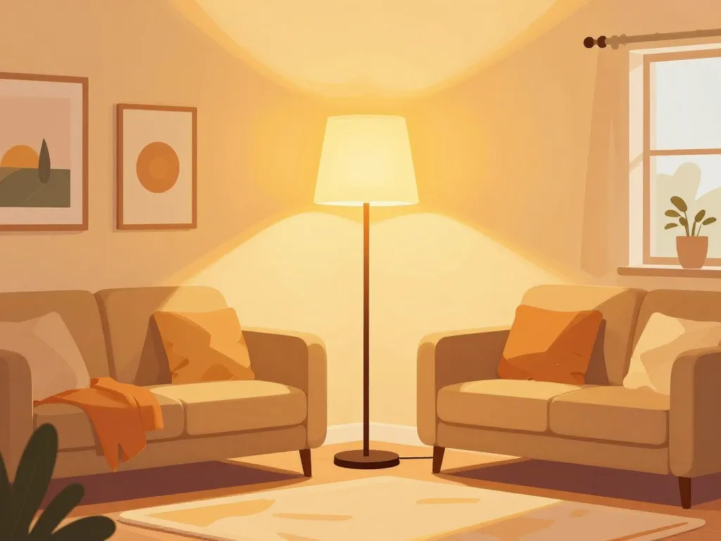 halogene salon luminaire illustration moderne