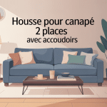 housse pour canapé 2 places avec accoudoirs en salon design