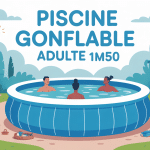 Piscine gonflable adulte 1m50 hauteur installée en extérieur