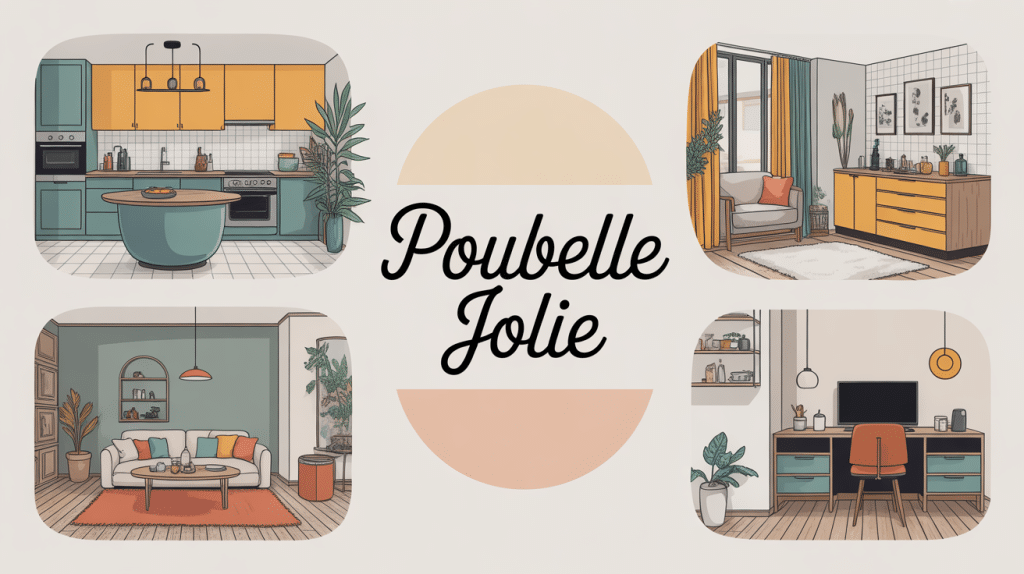 Illustration poubelle jolie salon cuisine salle de bain bureau