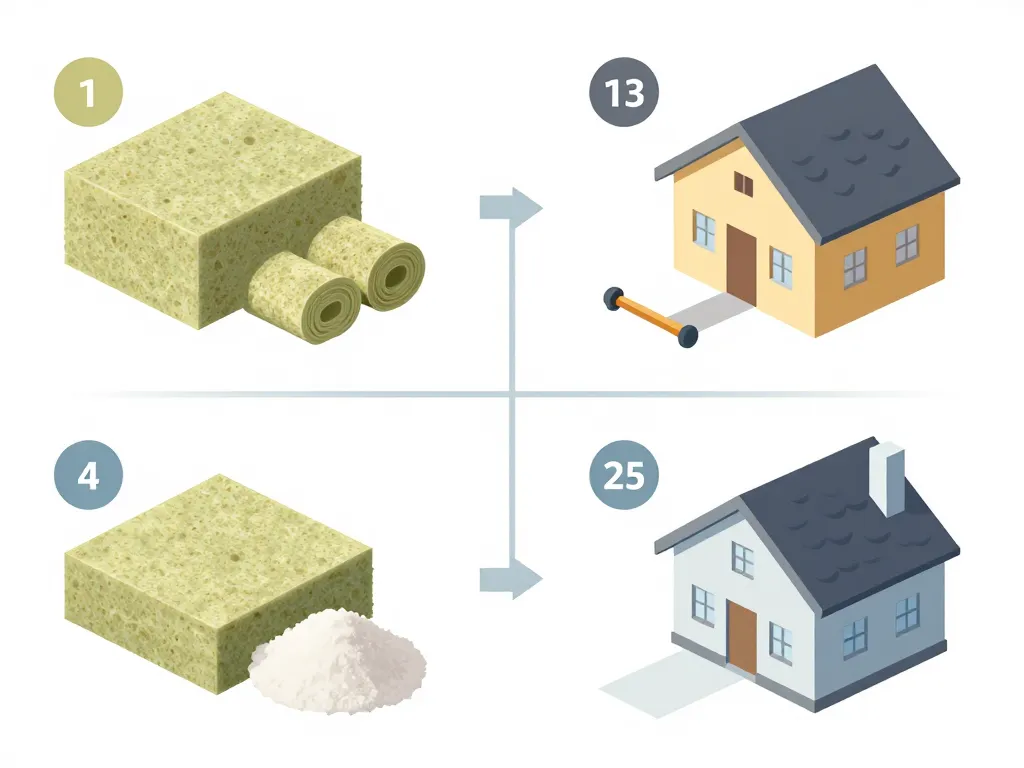 diagramme matériaux prix de la laine de roche au m2